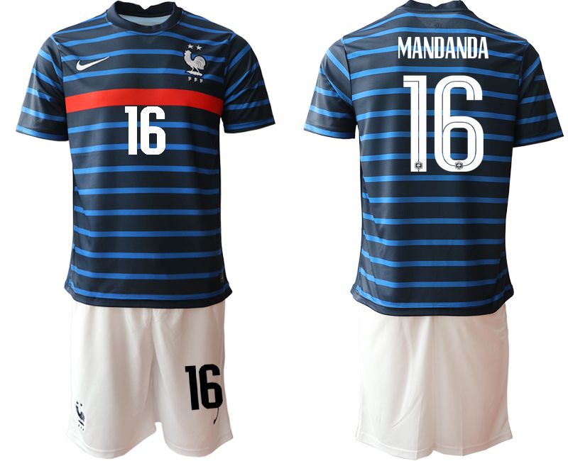 Men 2021 France home #16 soccer jerseys